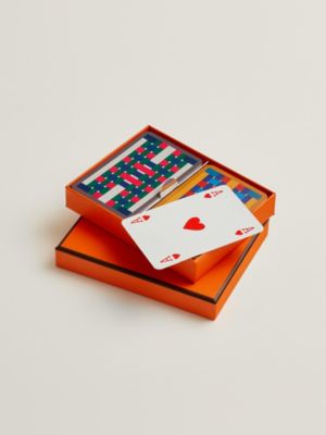 HERMES ブリッジカード Set of 2 H Tissage bridge playing cards | Hermès USA